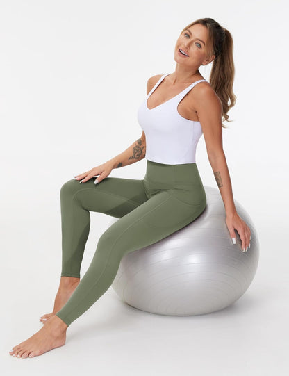 Thick High Waist Yoga Pants with Pockets, Tummy Control Workout Running Yoga Leggings for Women - Colors B