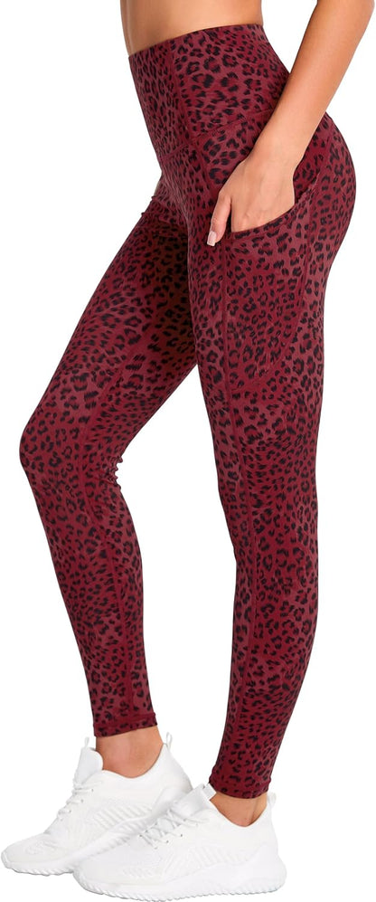 Thick High Waist Yoga Pants with Pockets, Tummy Control Workout Running Yoga Leggings for Women - Colors B