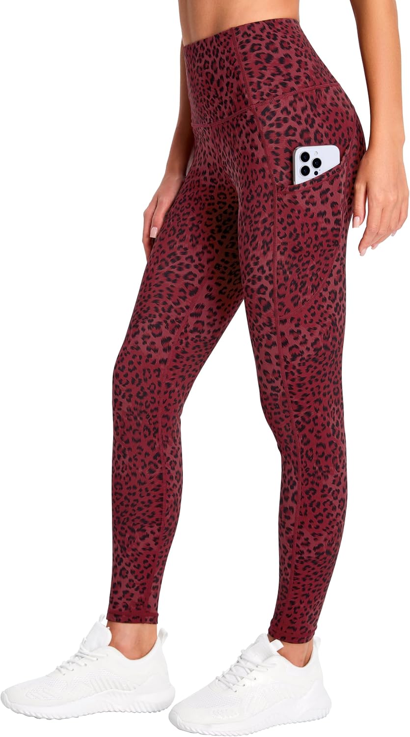 Thick High Waist Yoga Pants with Pockets, Tummy Control Workout Running Yoga Leggings for Women - Colors B