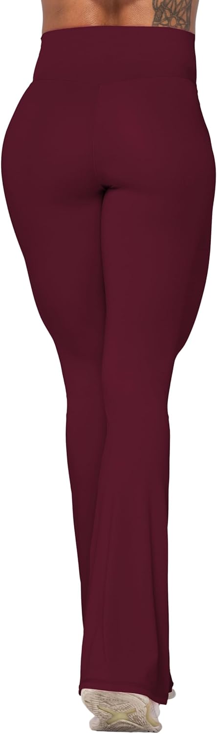 Flare Leggings, Crossover Yoga Pants with Tummy Control, High-Waisted and Wide Leg