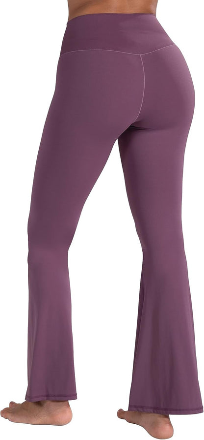 Flare Leggings, Crossover Yoga Pants with Tummy Control, High-Waisted and Wide Leg