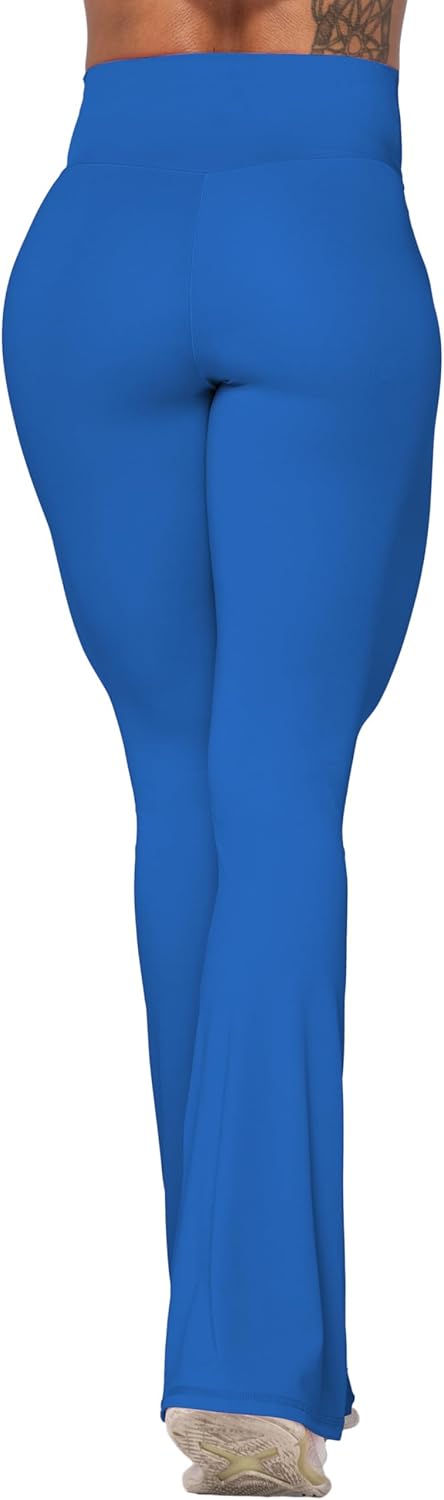 Flare Leggings, Crossover Yoga Pants with Tummy Control, High-Waisted and Wide Leg
