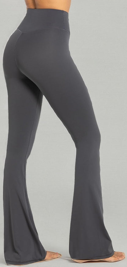 Flare Leggings, Crossover Yoga Pants with Tummy Control, High-Waisted and Wide Leg