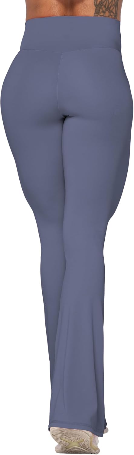 Flare Leggings, Crossover Yoga Pants with Tummy Control, High-Waisted and Wide Leg