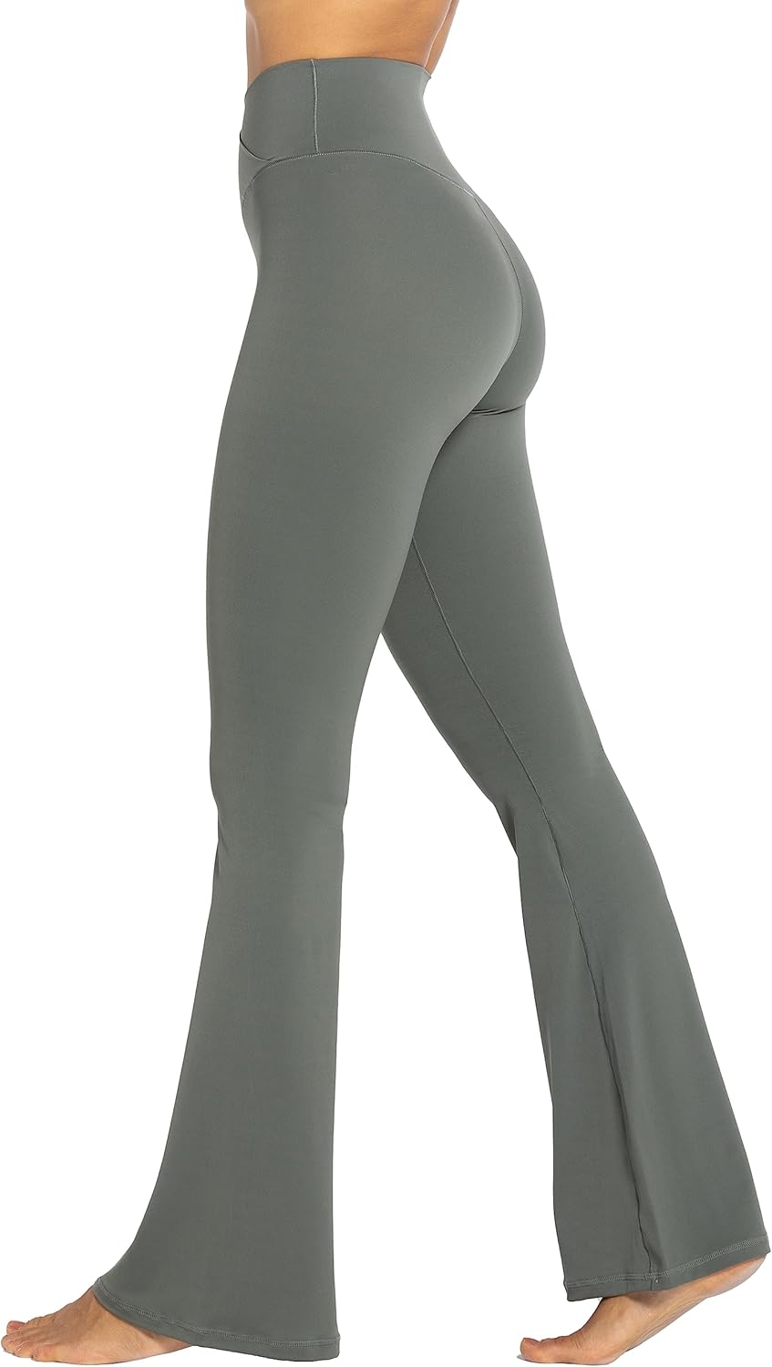 Flare Leggings, Crossover Yoga Pants with Tummy Control, High-Waisted and Wide Leg