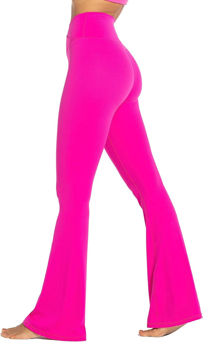 Flare Leggings, Crossover Yoga Pants with Tummy Control, High-Waisted and Wide Leg
