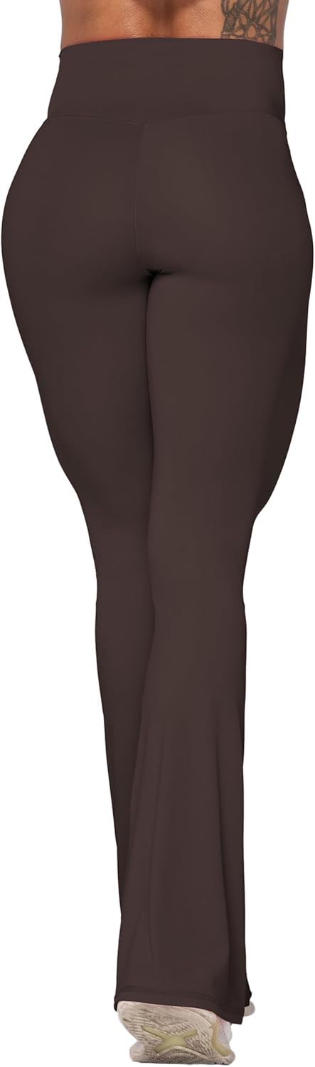 Flare Leggings, Crossover Yoga Pants with Tummy Control, High-Waisted and Wide Leg