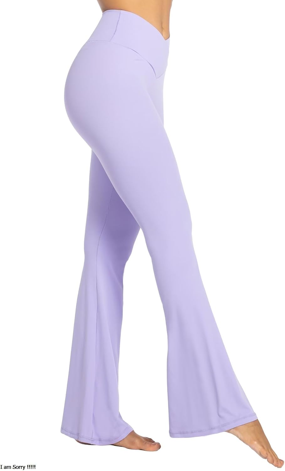 Flare Leggings, Crossover Yoga Pants with Tummy Control, High-Waisted and Wide Leg