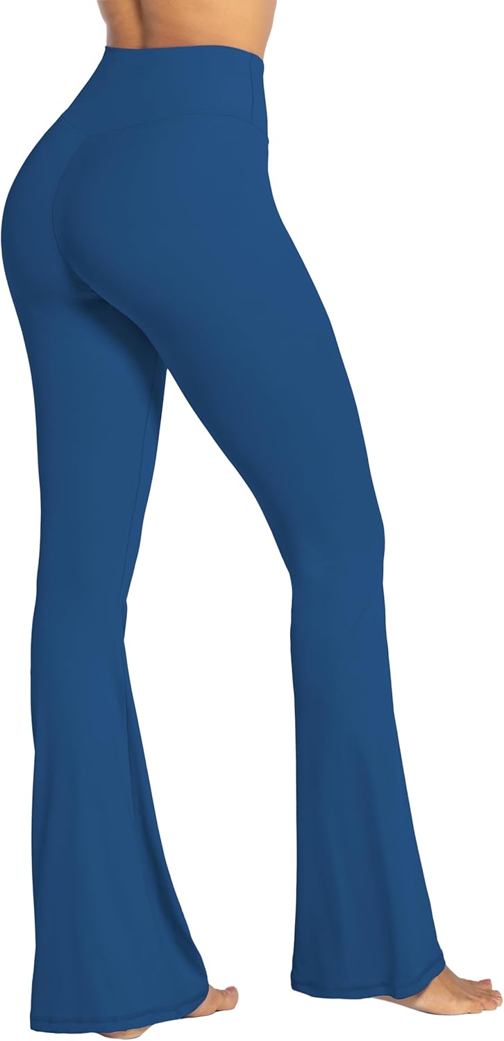 Flare Leggings, Crossover Yoga Pants with Tummy Control, High-Waisted and Wide Leg