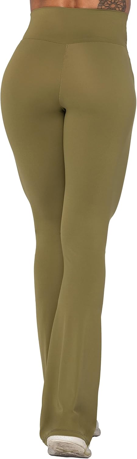 Flare Leggings, Crossover Yoga Pants with Tummy Control, High-Waisted and Wide Leg