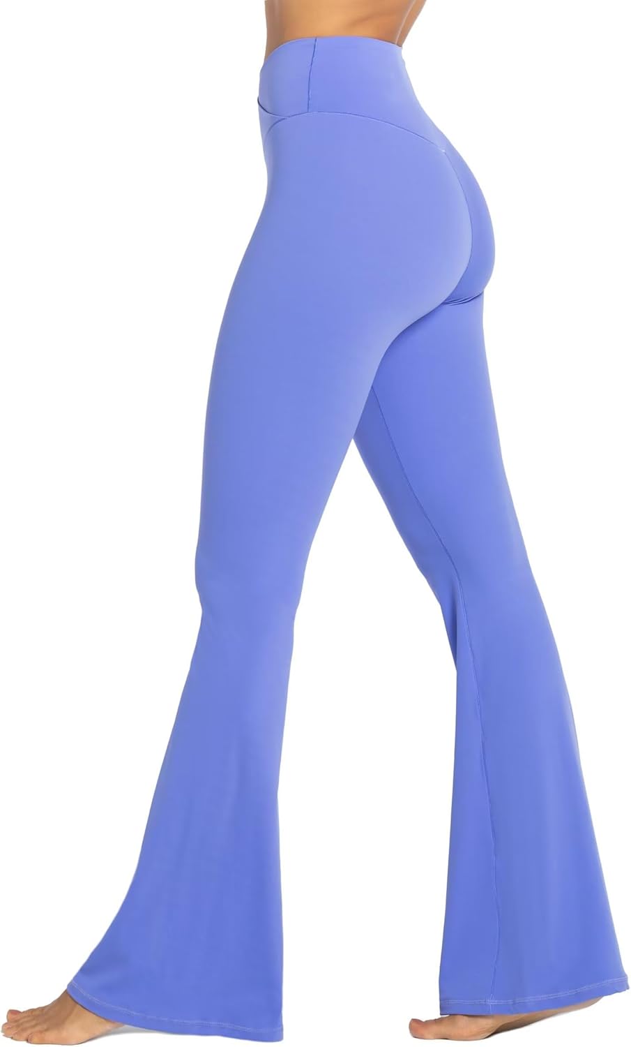 Flare Leggings, Crossover Yoga Pants with Tummy Control, High-Waisted and Wide Leg