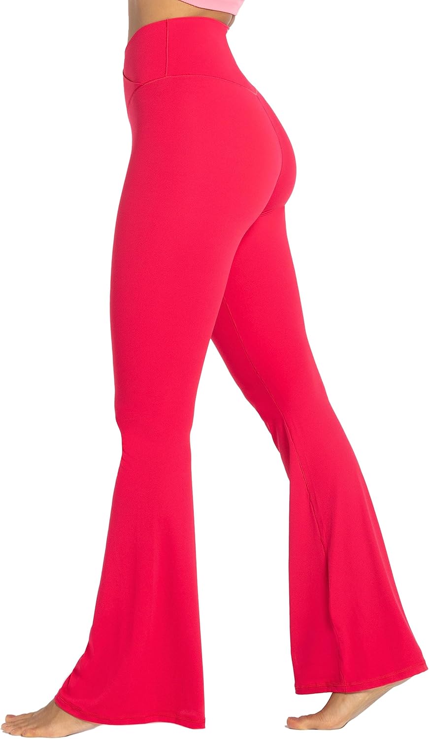 Flare Leggings, Crossover Yoga Pants with Tummy Control, High-Waisted and Wide Leg