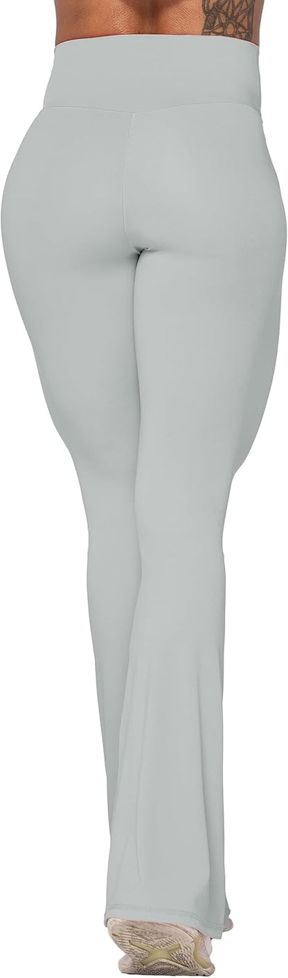 Flare Leggings, Crossover Yoga Pants with Tummy Control, High-Waisted and Wide Leg