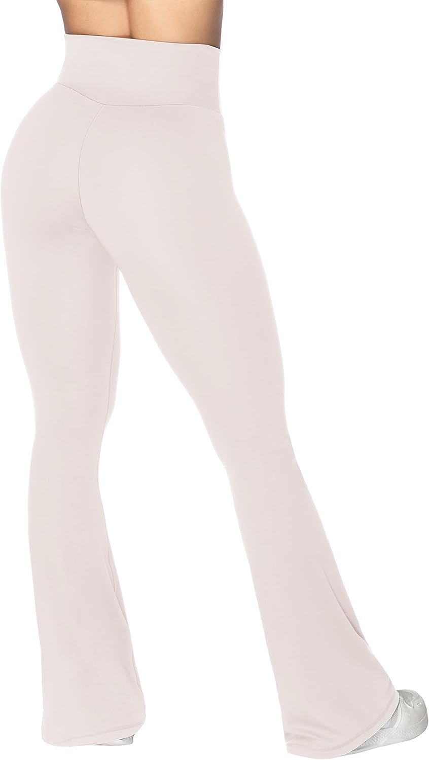 Flare Leggings, Crossover Yoga Pants with Tummy Control, High-Waisted and Wide Leg