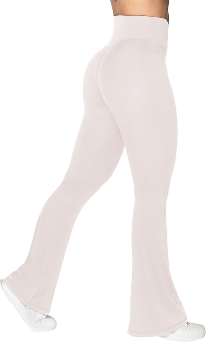 Flare Leggings, Crossover Yoga Pants with Tummy Control, High-Waisted and Wide Leg