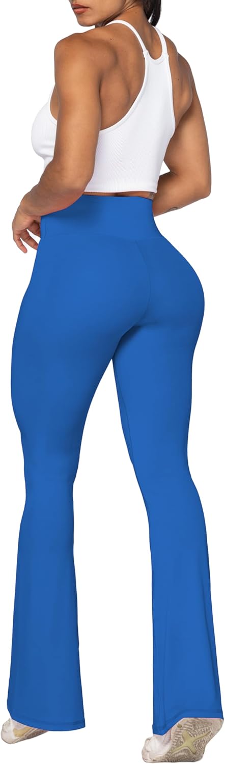 Flare Leggings, Crossover Yoga Pants with Tummy Control, High-Waisted and Wide Leg