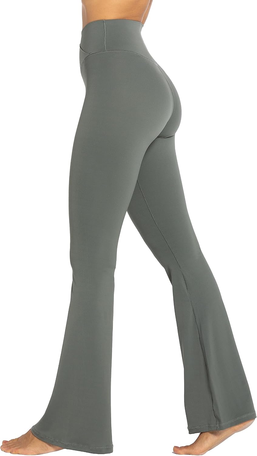 Flare Leggings, Crossover Yoga Pants with Tummy Control, High-Waisted and Wide Leg
