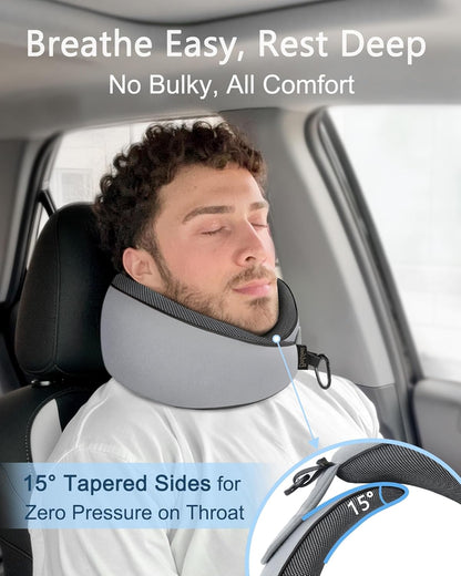 Travel Pillow with Carry Case, Memory Foam Neck Pillows for Flight