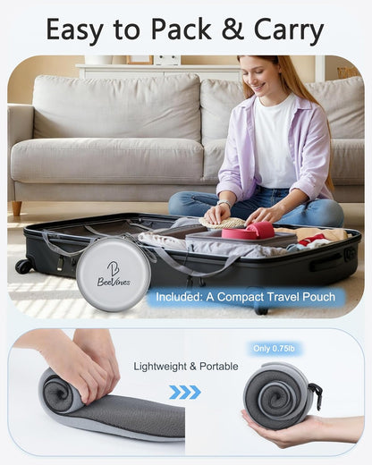 Travel Pillow with Carry Case, Memory Foam Neck Pillows for Flight