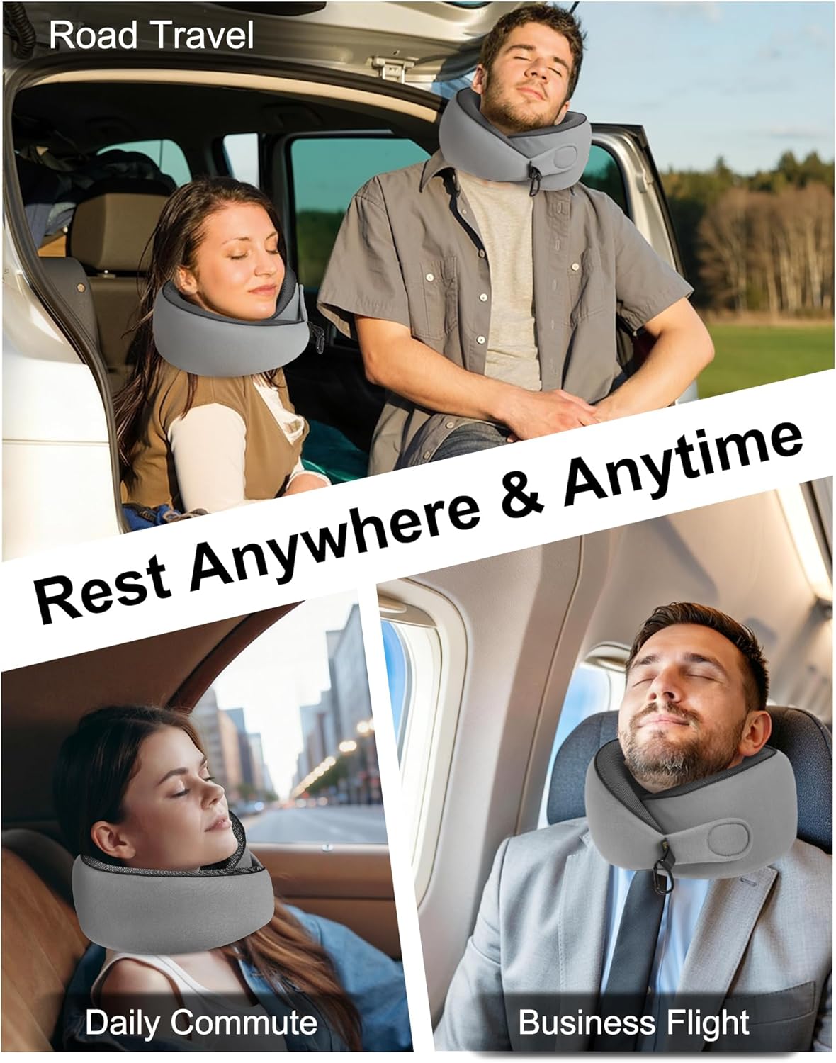 Travel Pillow with Carry Case, Memory Foam Neck Pillows for Flight