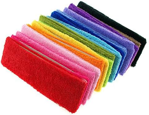 INNOLIFE 15 PCS Ultra Thin Sweatband for Women, Yoga Headbands, Soft Cotton Sweatbands Fabric Headbands for Indoor Outdoor Yoga Exercise Fitness