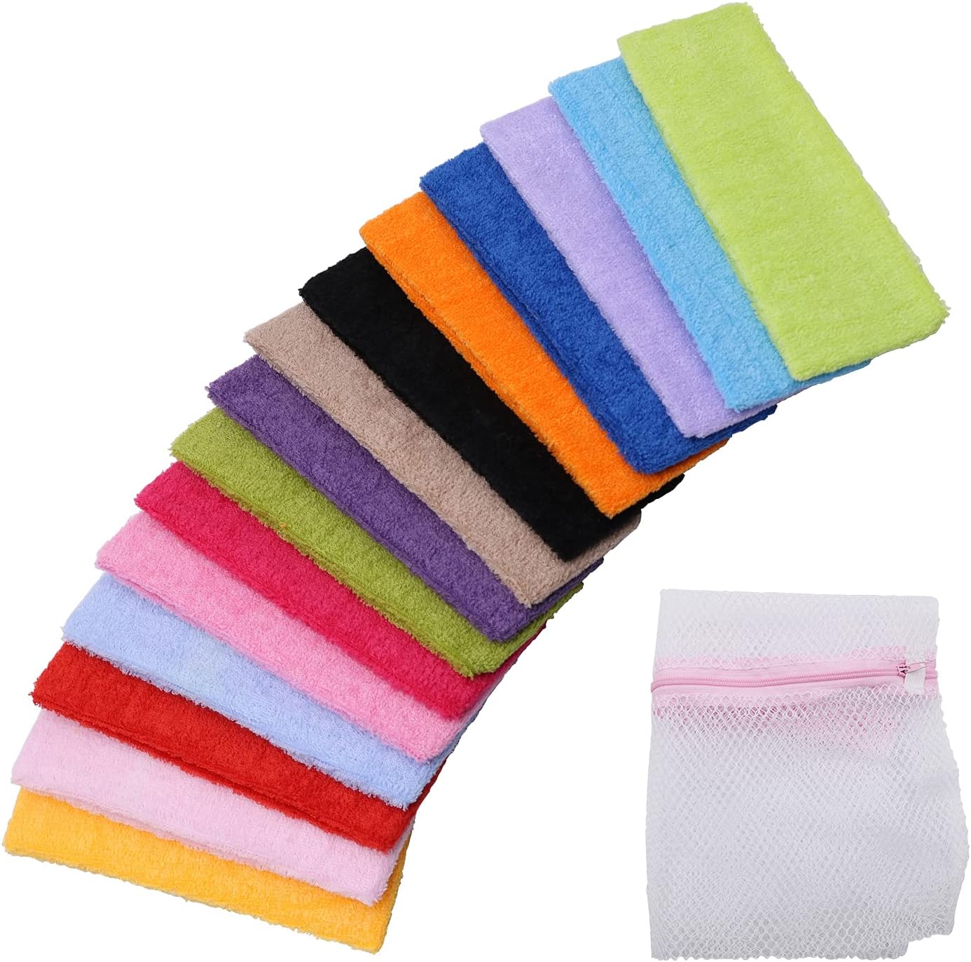 INNOLIFE 15 PCS Ultra Thin Sweatband for Women, Yoga Headbands, Soft Cotton Sweatbands Fabric Headbands for Indoor Outdoor Yoga Exercise Fitness