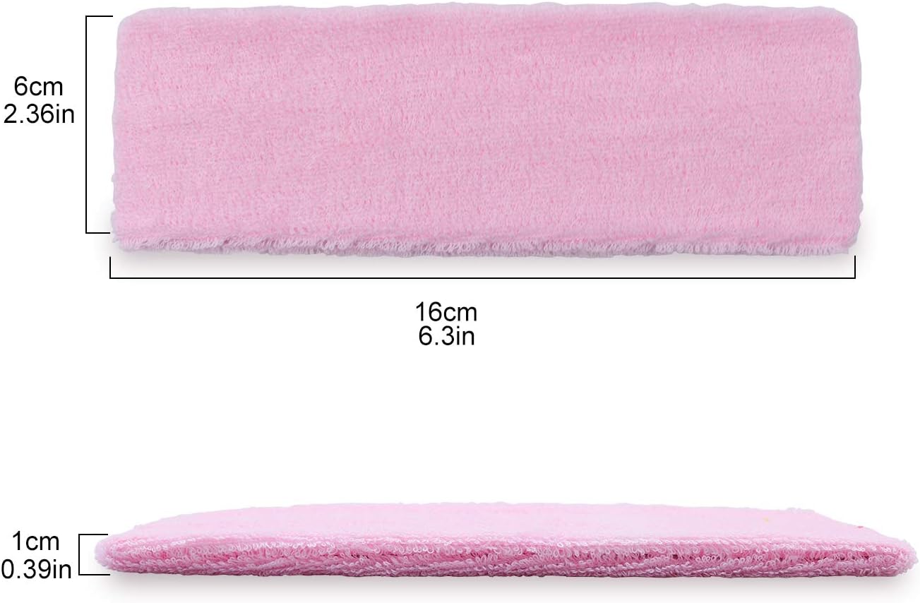 INNOLIFE 15 PCS Ultra Thin Sweatband for Women, Yoga Headbands, Soft Cotton Sweatbands Fabric Headbands for Indoor Outdoor Yoga Exercise Fitness