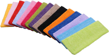 INNOLIFE 15 PCS Ultra Thin Sweatband for Women, Yoga Headbands, Soft Cotton Sweatbands Fabric Headbands for Indoor Outdoor Yoga Exercise Fitness