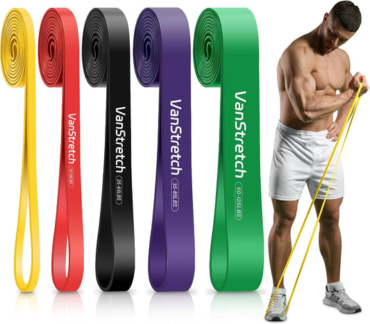 Resistance Bands for Working Out,5-Level Elastic Pull Up Assistance Bands Set for Men & Women,Exercise Bands for Home Workouts,Fitness,Training & Physical Therapy