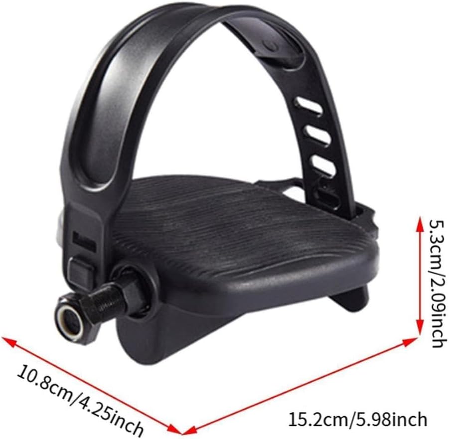 Exercise Bike Pedals with Adjustable Straps Non Slip 1/2-9/16-Inch Spindle Pedal