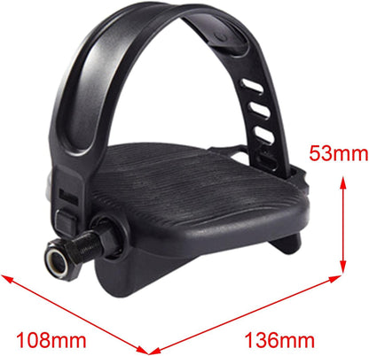 Exercise Bike Pedals with Adjustable Straps Non Slip 1/2-9/16-Inch Spindle Pedal