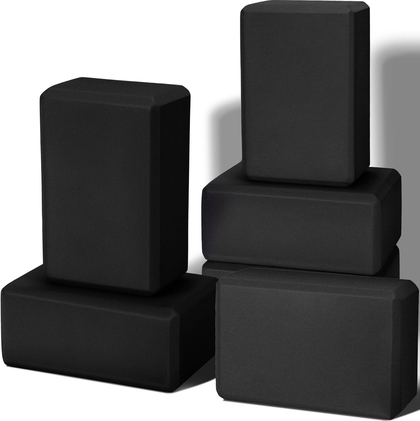 6 Pack Yoga Blocks 9 x 6 x 4 Inch EVA Foam Lightweight Non Slip Yoga Props for Pilates Stretching Meditation