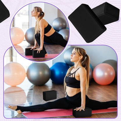 6 Pack Yoga Blocks 9 x 6 x 4 Inch EVA Foam Lightweight Non Slip Yoga Props for Pilates Stretching Meditation