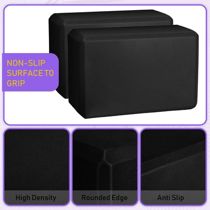 6 Pack Yoga Blocks 9 x 6 x 4 Inch EVA Foam Lightweight Non Slip Yoga Props for Pilates Stretching Meditation