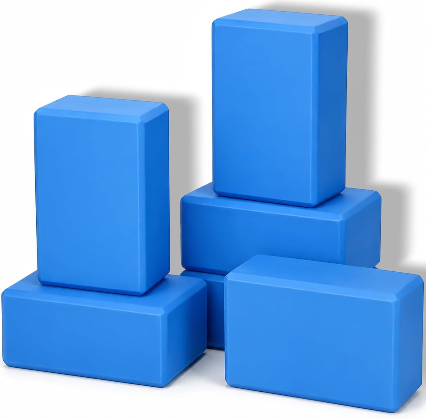 6 Pack Yoga Blocks 9 x 6 x 4 Inch EVA Foam Lightweight Non Slip Yoga Props for Pilates Stretching Meditation