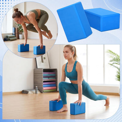 6 Pack Yoga Blocks 9 x 6 x 4 Inch EVA Foam Lightweight Non Slip Yoga Props for Pilates Stretching Meditation