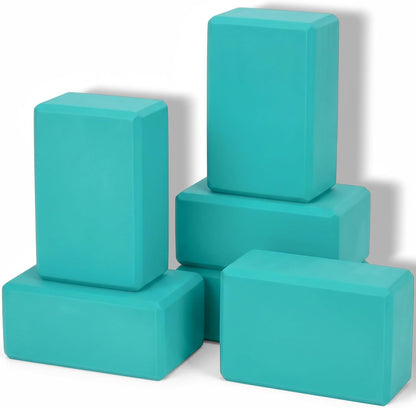 6 Pack Yoga Blocks 9 x 6 x 4 Inch EVA Foam Lightweight Non Slip Yoga Props for Pilates Stretching Meditation