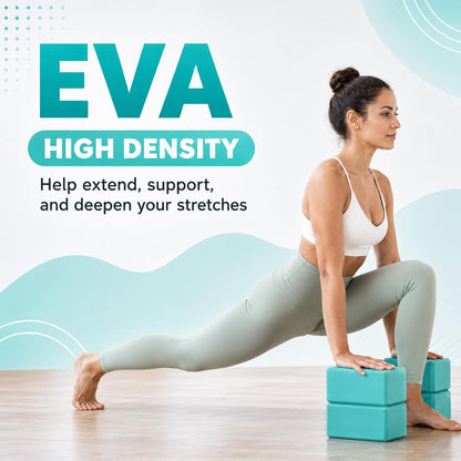 6 Pack Yoga Blocks 9 x 6 x 4 Inch EVA Foam Lightweight Non Slip Yoga Props for Pilates Stretching Meditation