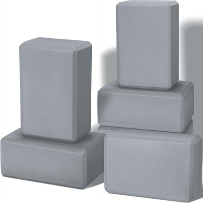 6 Pack Yoga Blocks 9 x 6 x 4 Inch EVA Foam Lightweight Non Slip Yoga Props for Pilates Stretching Meditation