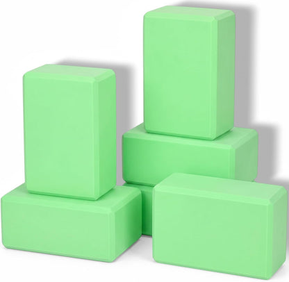 6 Pack Yoga Blocks 9 x 6 x 4 Inch EVA Foam Lightweight Non Slip Yoga Props for Pilates Stretching Meditation