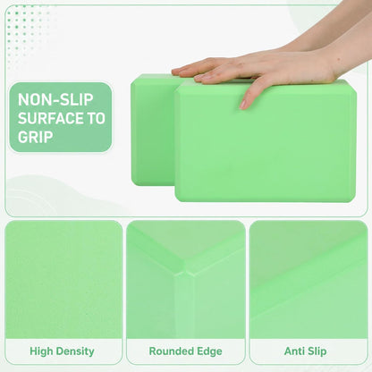 6 Pack Yoga Blocks 9 x 6 x 4 Inch EVA Foam Lightweight Non Slip Yoga Props for Pilates Stretching Meditation