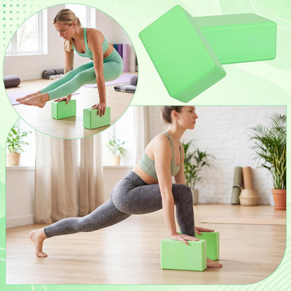 6 Pack Yoga Blocks 9 x 6 x 4 Inch EVA Foam Lightweight Non Slip Yoga Props for Pilates Stretching Meditation