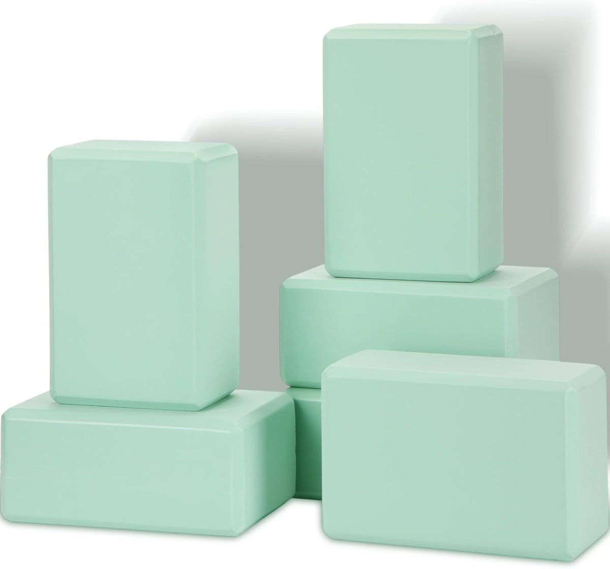 6 Pack Yoga Blocks 9 x 6 x 4 Inch EVA Foam Lightweight Non Slip Yoga Props for Pilates Stretching Meditation