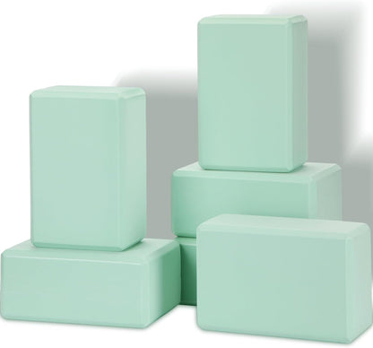 6 Pack Yoga Blocks 9 x 6 x 4 Inch EVA Foam Lightweight Non Slip Yoga Props for Pilates Stretching Meditation