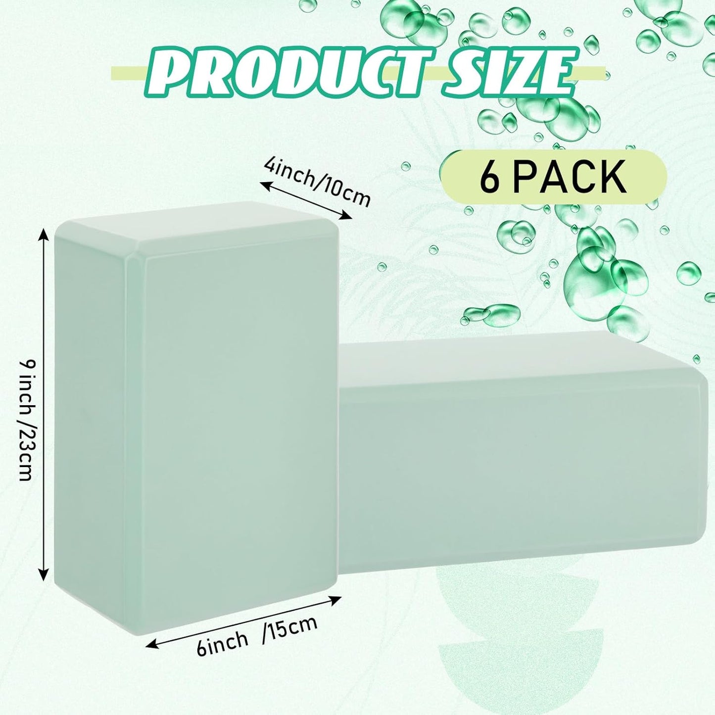 6 Pack Yoga Blocks 9 x 6 x 4 Inch EVA Foam Lightweight Non Slip Yoga Props for Pilates Stretching Meditation