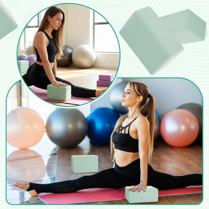 6 Pack Yoga Blocks 9 x 6 x 4 Inch EVA Foam Lightweight Non Slip Yoga Props for Pilates Stretching Meditation