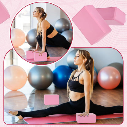 6 Pack Yoga Blocks 9 x 6 x 4 Inch EVA Foam Lightweight Non Slip Yoga Props for Pilates Stretching Meditation