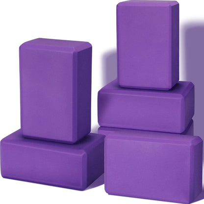 6 Pack Yoga Blocks 9 x 6 x 4 Inch EVA Foam Lightweight Non Slip Yoga Props for Pilates Stretching Meditation