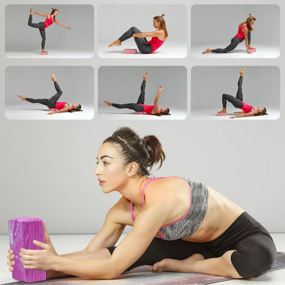 2-Pack Yoga Blocks, High-Density 9"x6"x3" Yoga Brick Foam Blocks Non-Slip EVA Foam Block Yoga Props Accessories for Yoga Pilates Stretching and Meditation