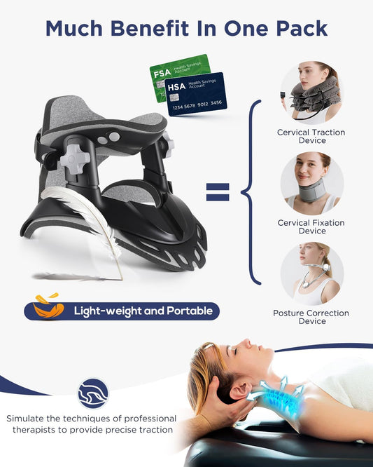 Adjustable Cervical Traction Device Neck Stretcher for Pain Relief